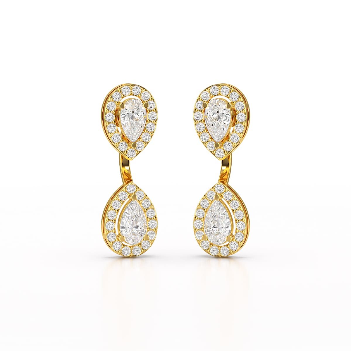 4.7 CT Lab Diamond Pear Drop Earring