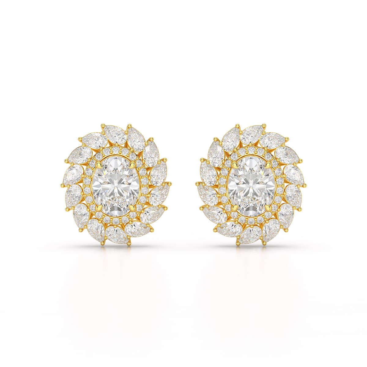 4.85 CT Lab Diamond Multi Shape Stud Earrings