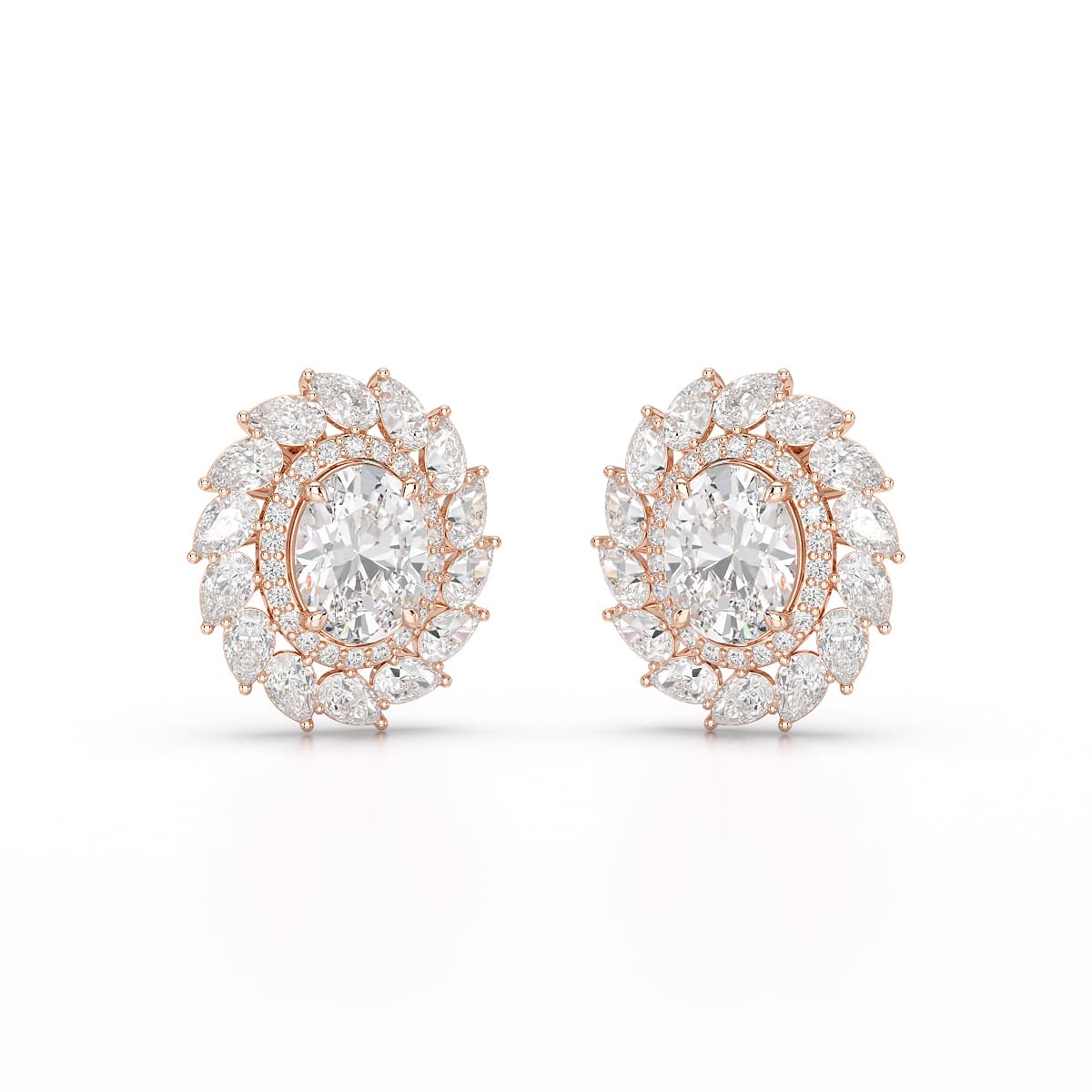 4.85 CT Lab Diamond Multi Shape Stud Earrings