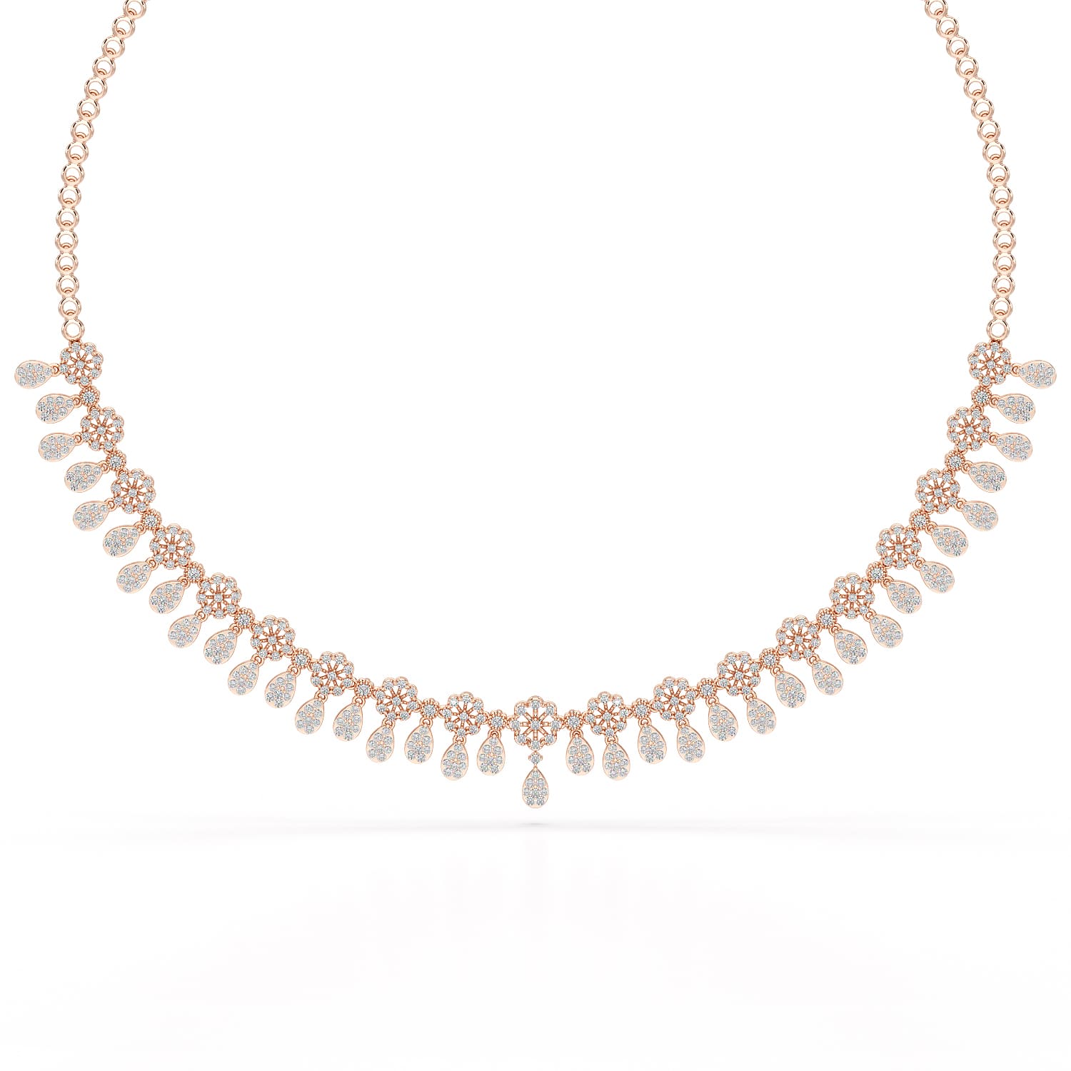 Round Cut Lab Grown Diamond 4.96 CT Elegant Choker Necklace