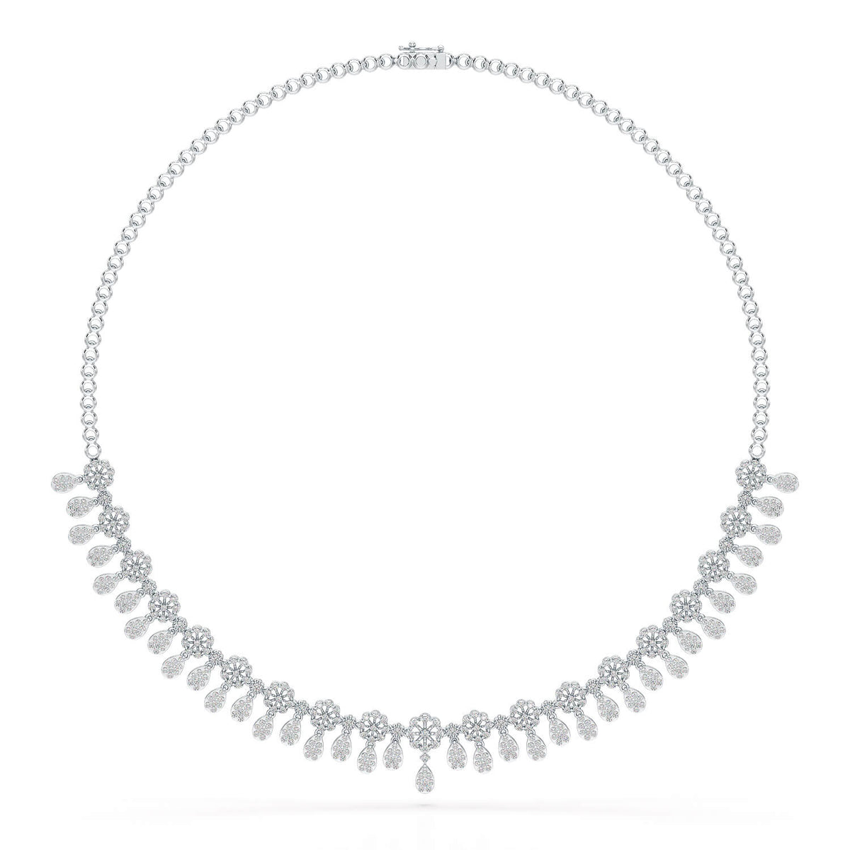 Round Cut Lab Grown Diamond 4.96 CT Elegant Choker Necklace
