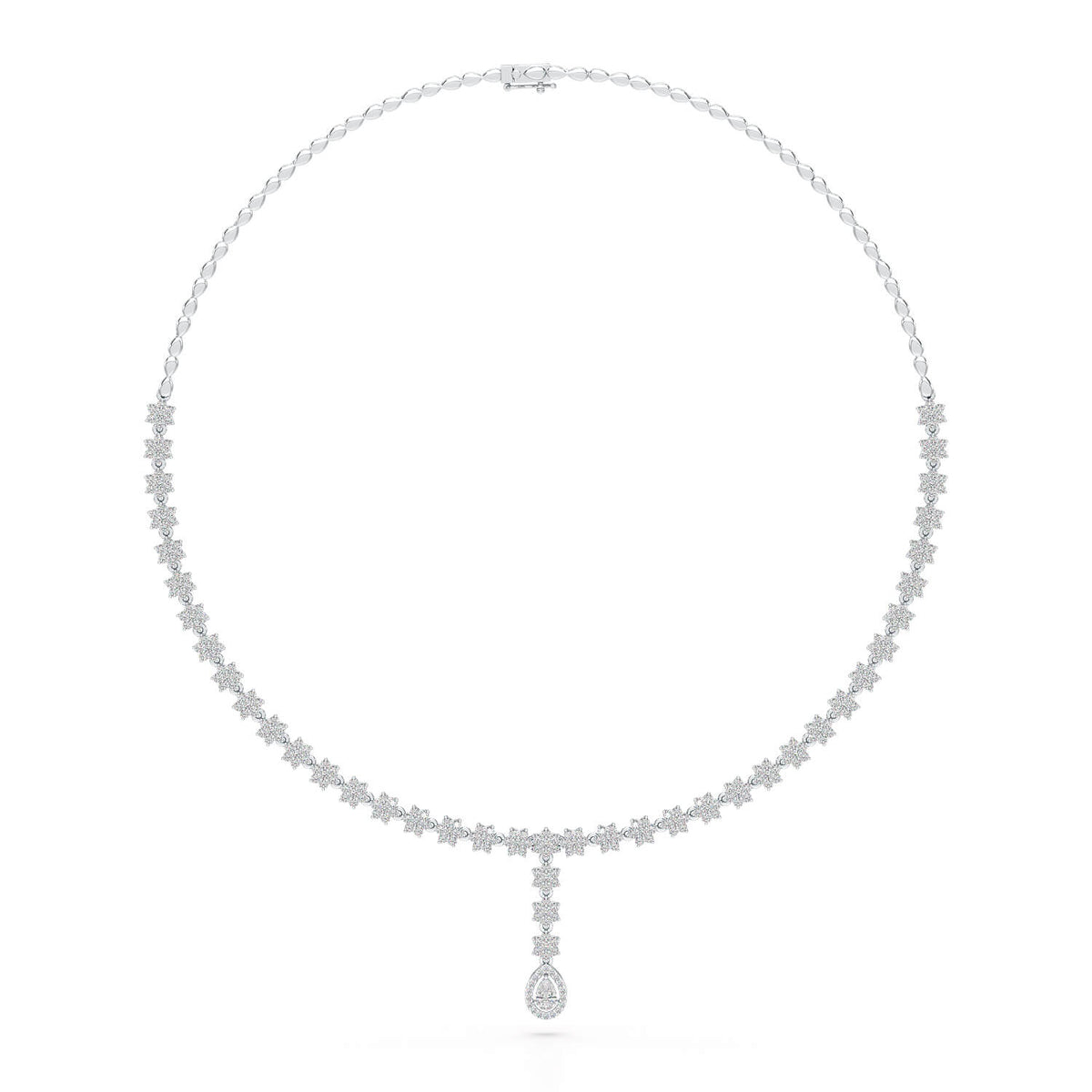 Pear Cut Lab Diamond 4.97 CT Necklace