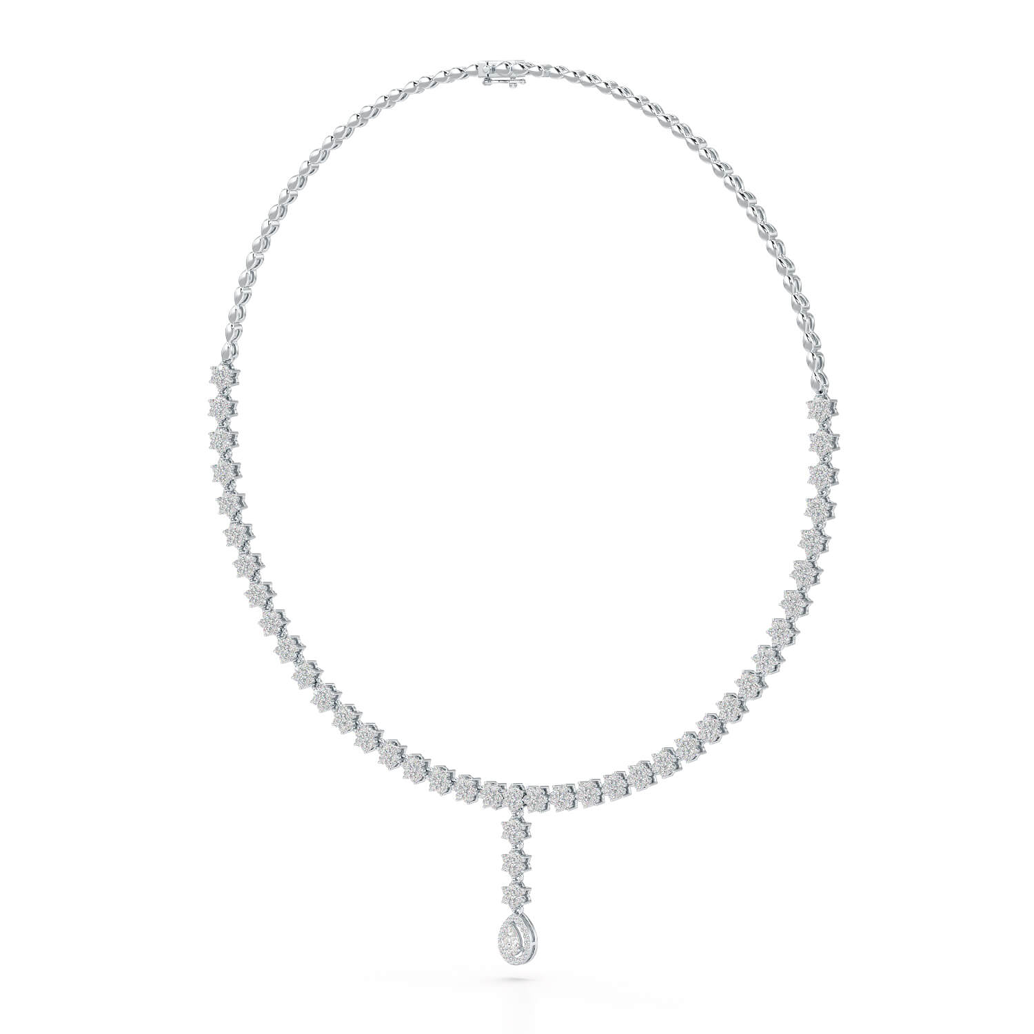 Pear Cut Lab Diamond 4.97 CT Necklace