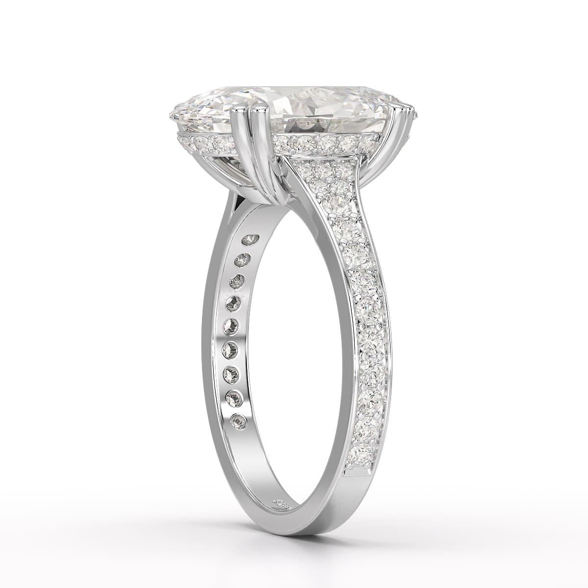 5.9 CT Oval Cut Solitaire Lab Diamond Ring