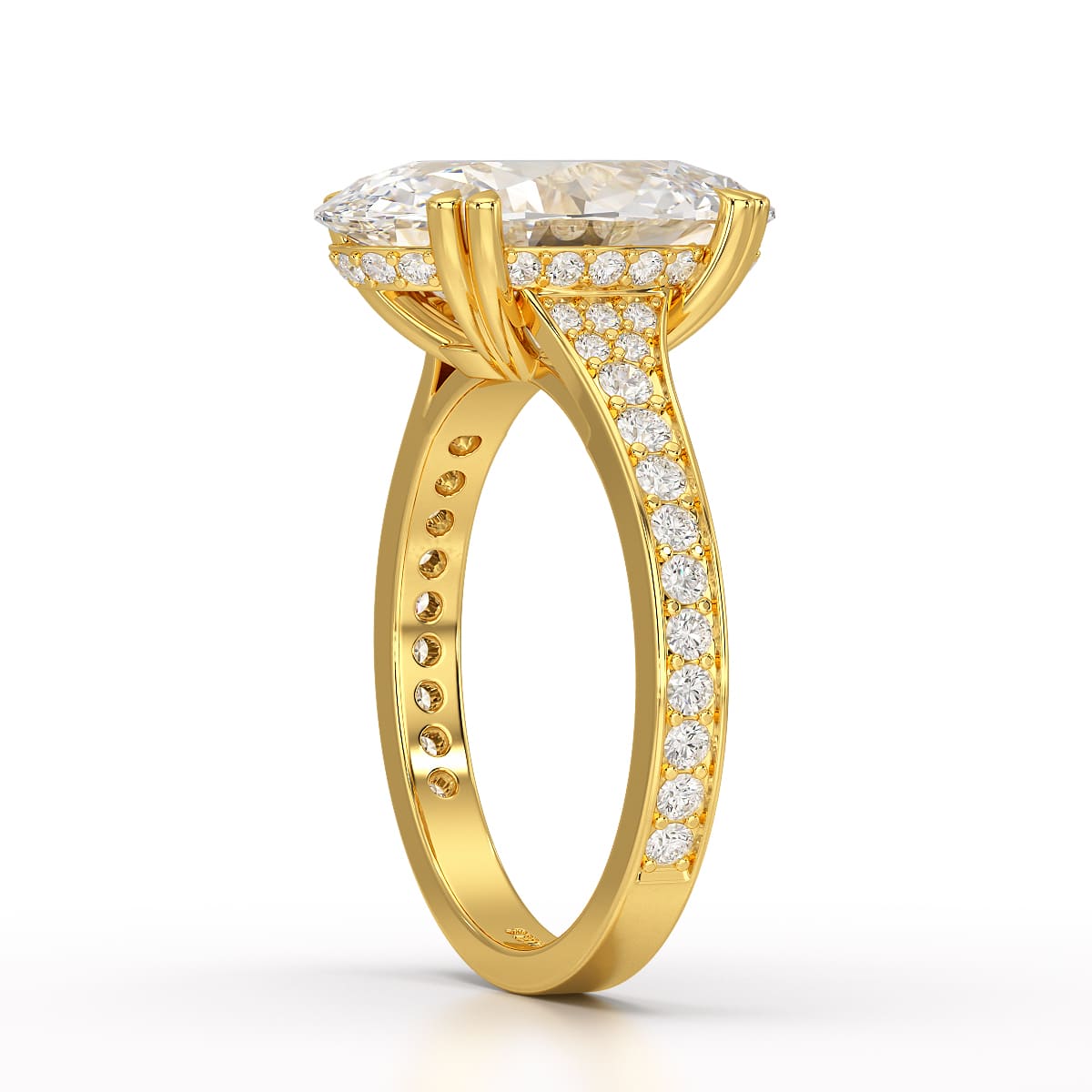 5.9 CT Oval Cut Solitaire Lab Diamond Ring