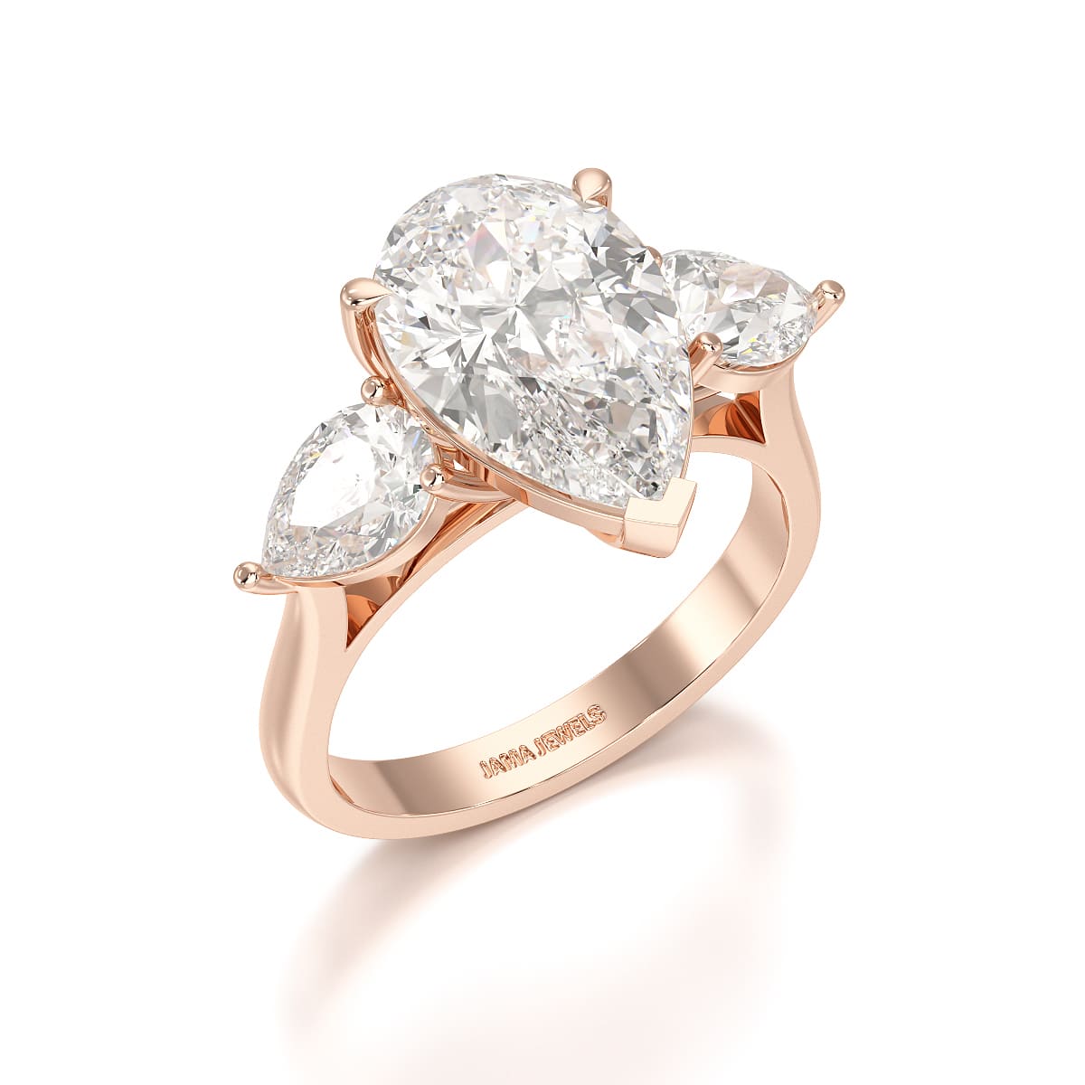 5 CT Pear Cut Lab Diamond Ring