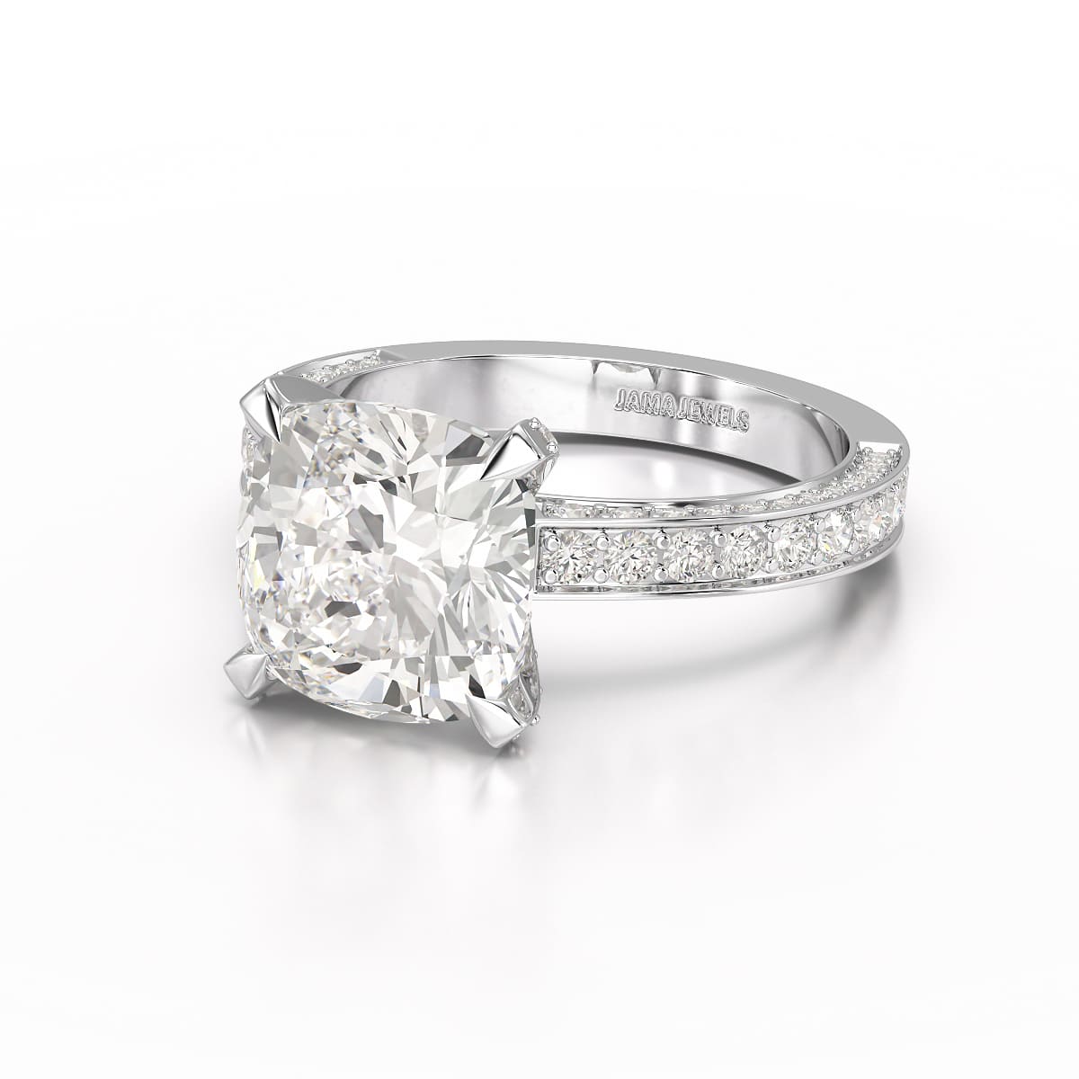 6.1 CT Lab Diamond Cushion Cut Solitaire Ring