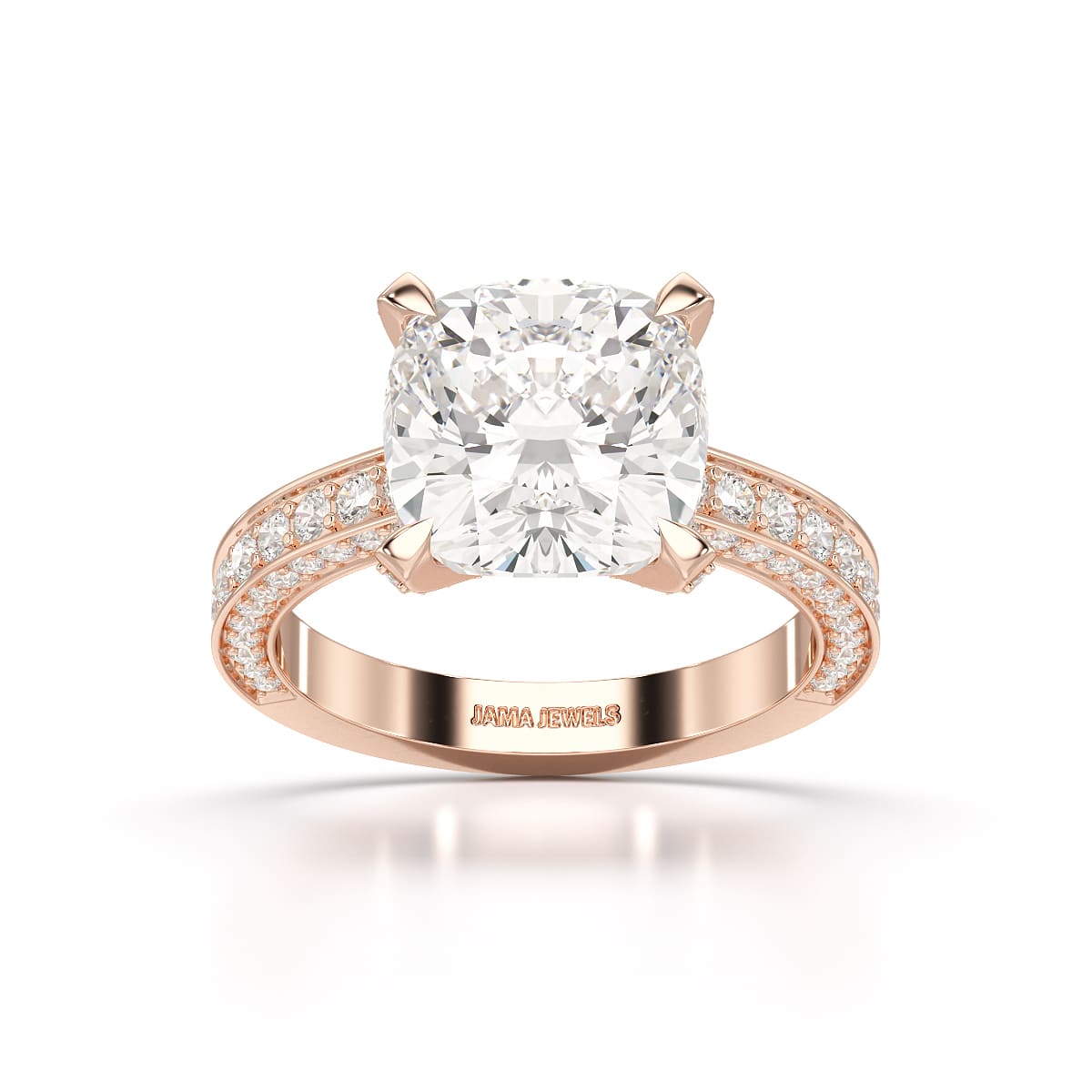 6.1 CT Lab Diamond Cushion Cut Solitaire Ring