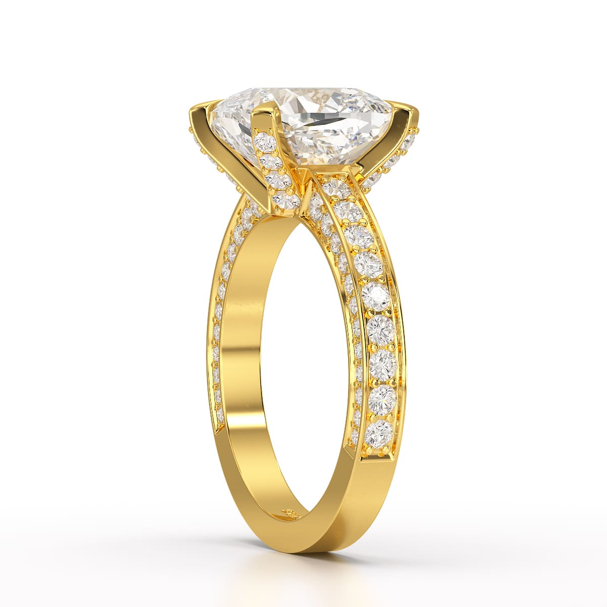 6.1 CT Lab Diamond Cushion Cut Solitaire Ring