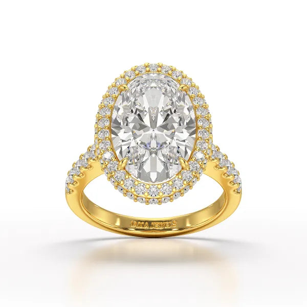 6.1 CT Oval Cut Lab Diamond Wedding Ring - Jama Jewels 