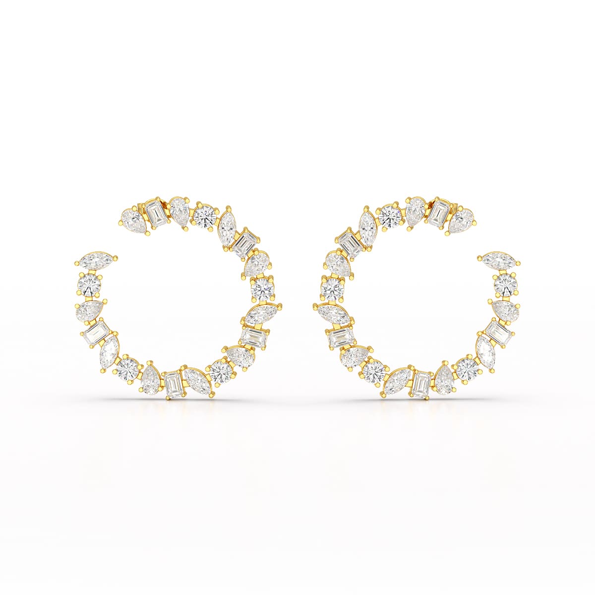 6.36 CT Multi Shape Lab Diamond Stud Earring