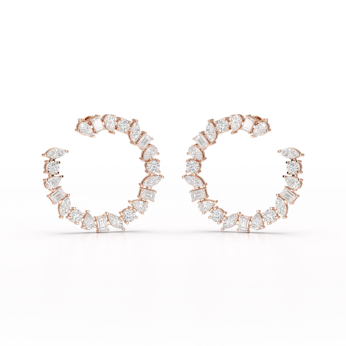 6.36 CT Multi Shape Lab Diamond Stud Earring