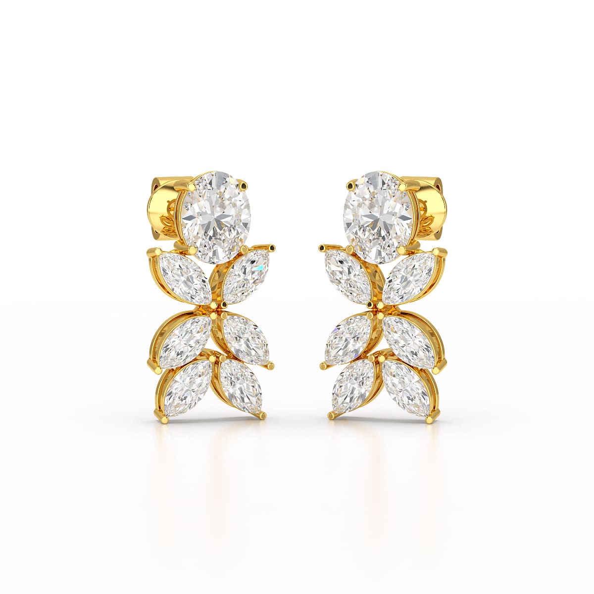6.45 CT Marquise and Oval Cut Drop Earrings