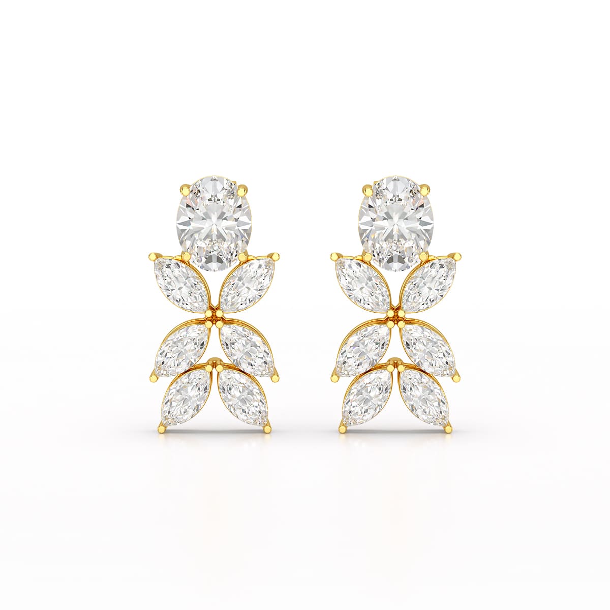 6.45 CT Marquise and Oval Cut Drop Earrings