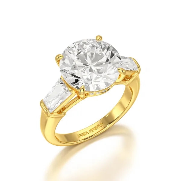 6.56 CT Three Stone Lab Diamond Ring - Jama Jewels 