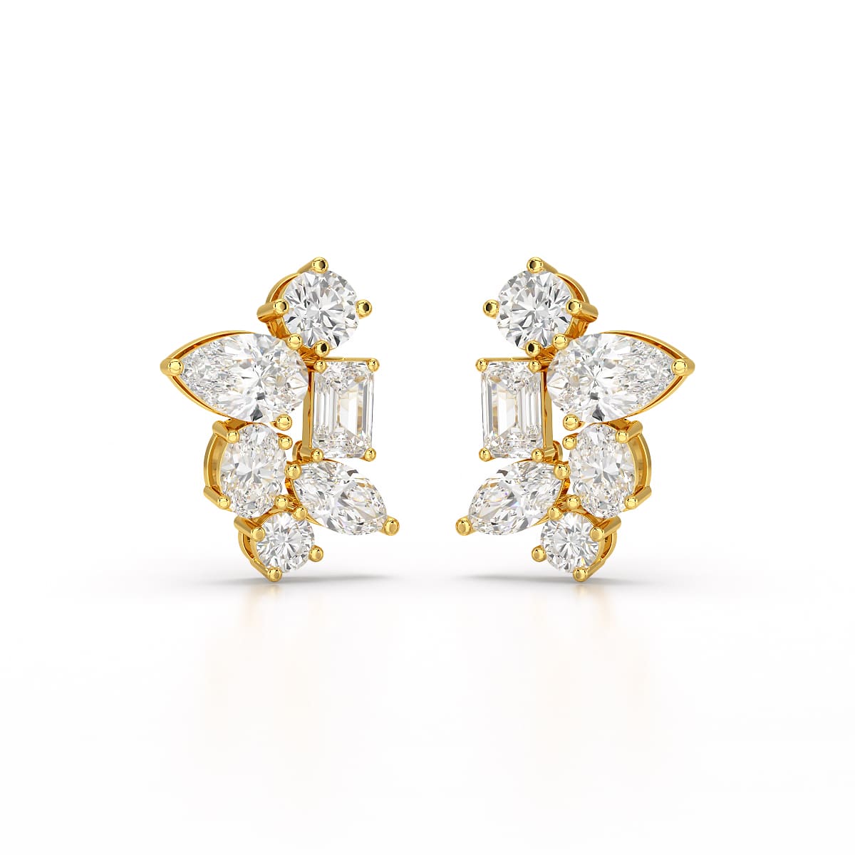 6.57 CT Multi Shape Lab Diamond Stud Earrings