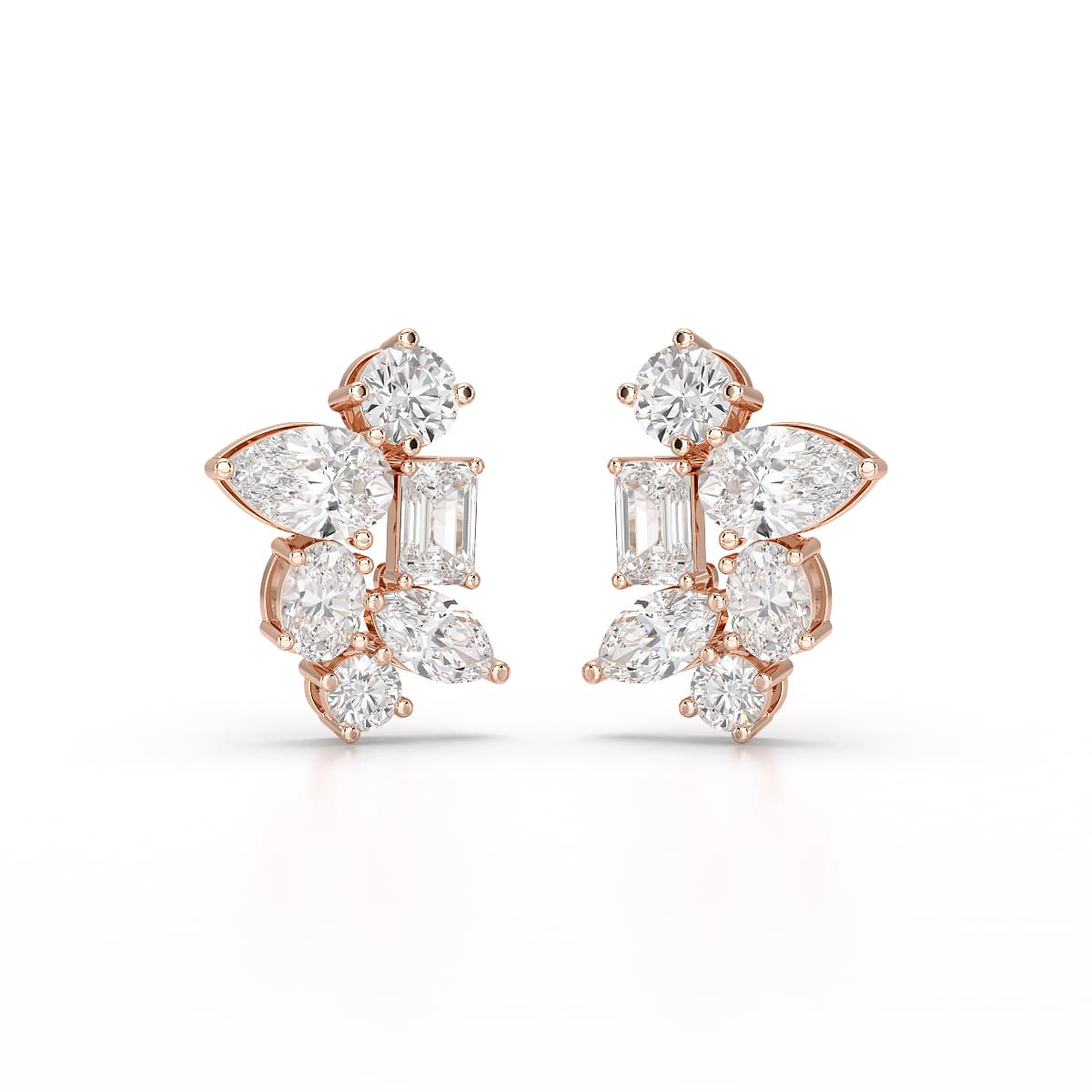 6.57 CT Multi Shape Lab Diamond Stud Earrings
