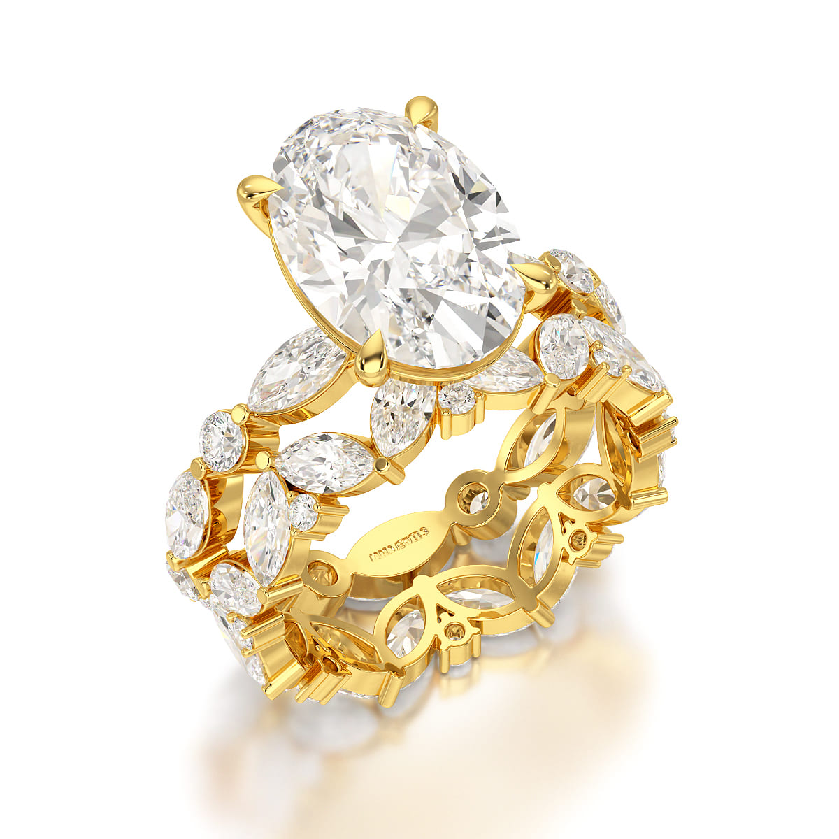 6.56 CT Oval and Marquise Cut Lab Diamond Ring