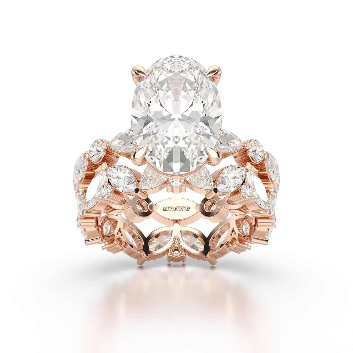 6.56 CT Oval and Marquise Cut Lab Diamond Ring