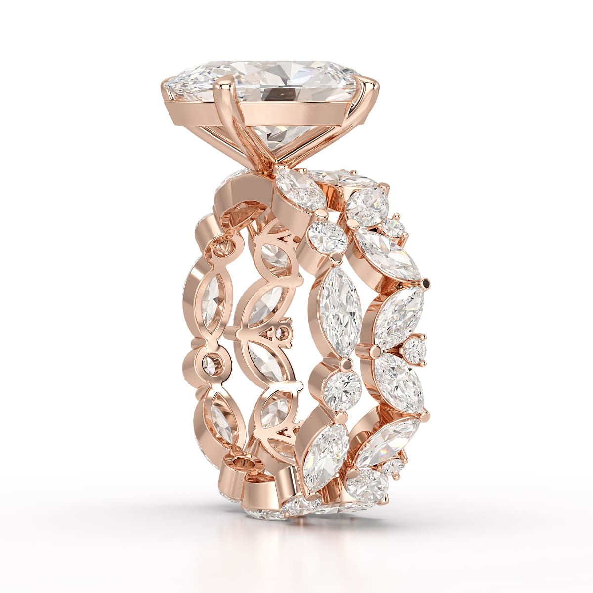 6.56 CT Oval and Marquise Cut Lab Diamond Ring