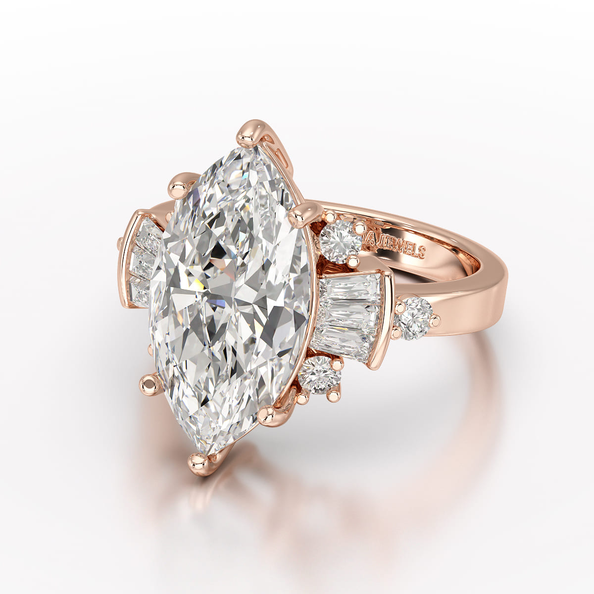 6.66 CT Marquise Cut Lab Diamond Wedding Ring - Jama Jewels 