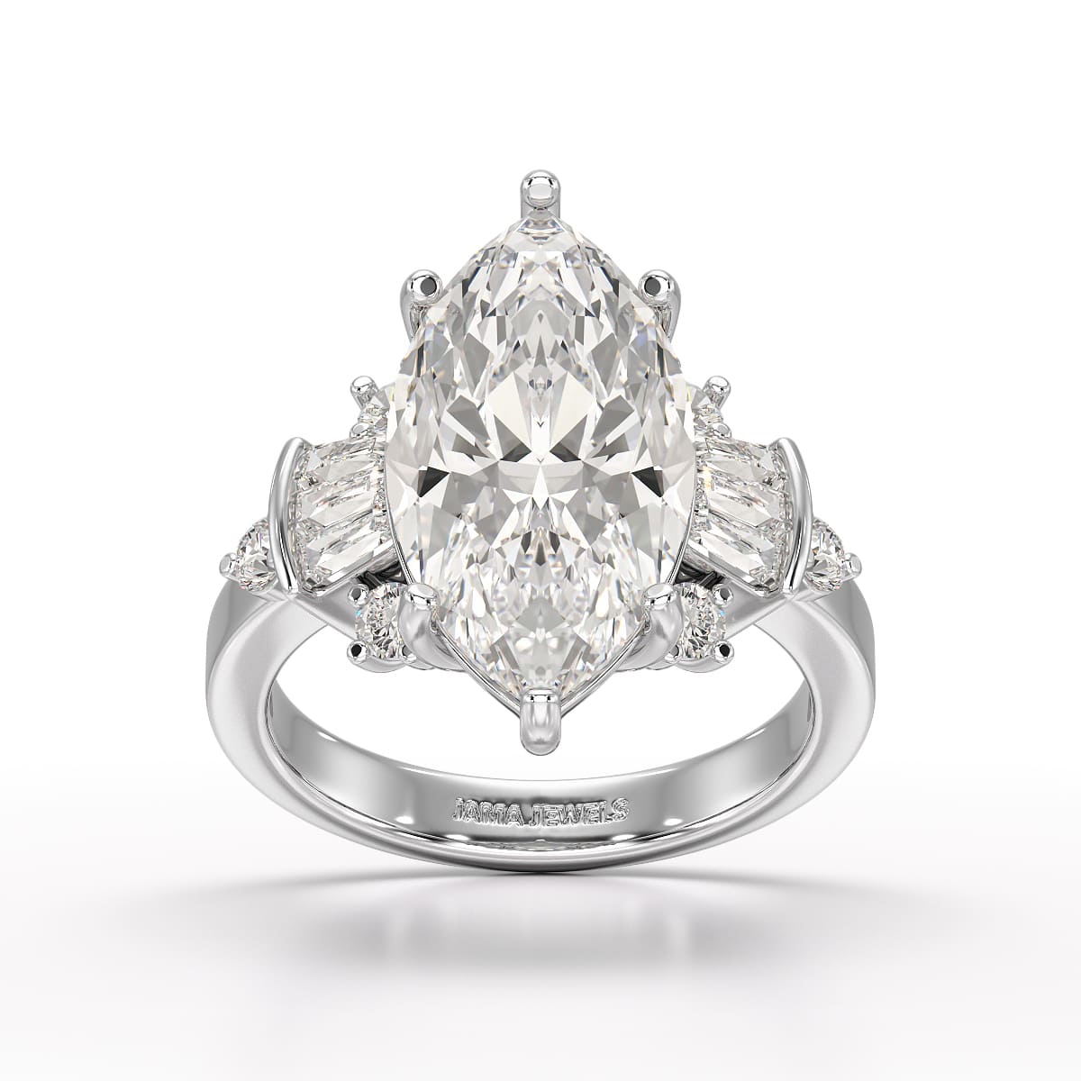 6.66 CT Marquise Cut Lab Diamond Wedding Ring - Jama Jewels 