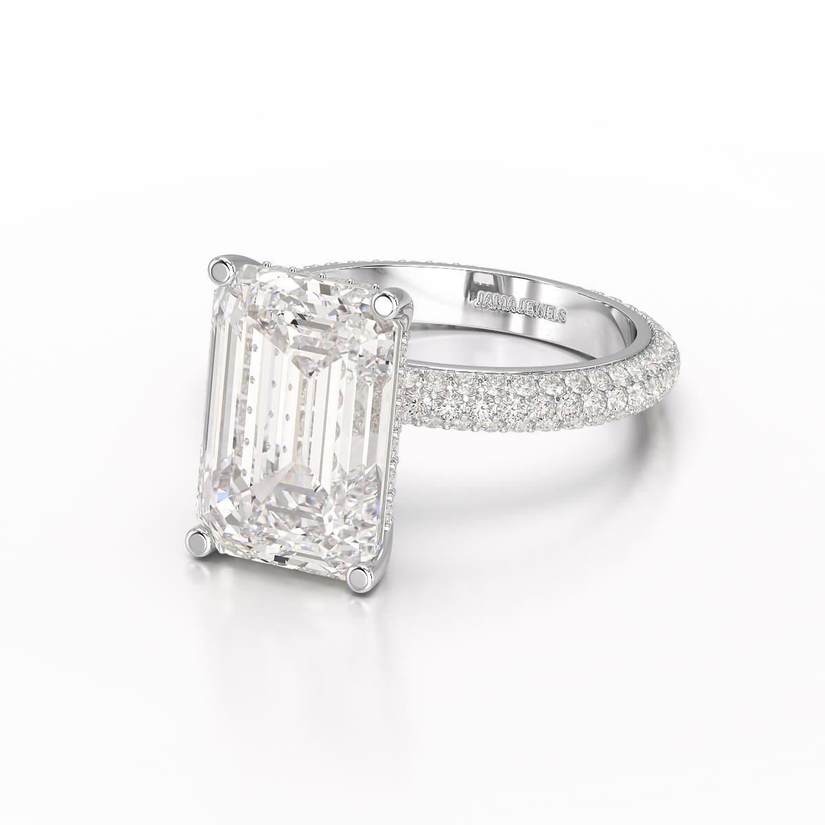 6.86 CT Emerald Cut Solitaire Lab Diamond Ring