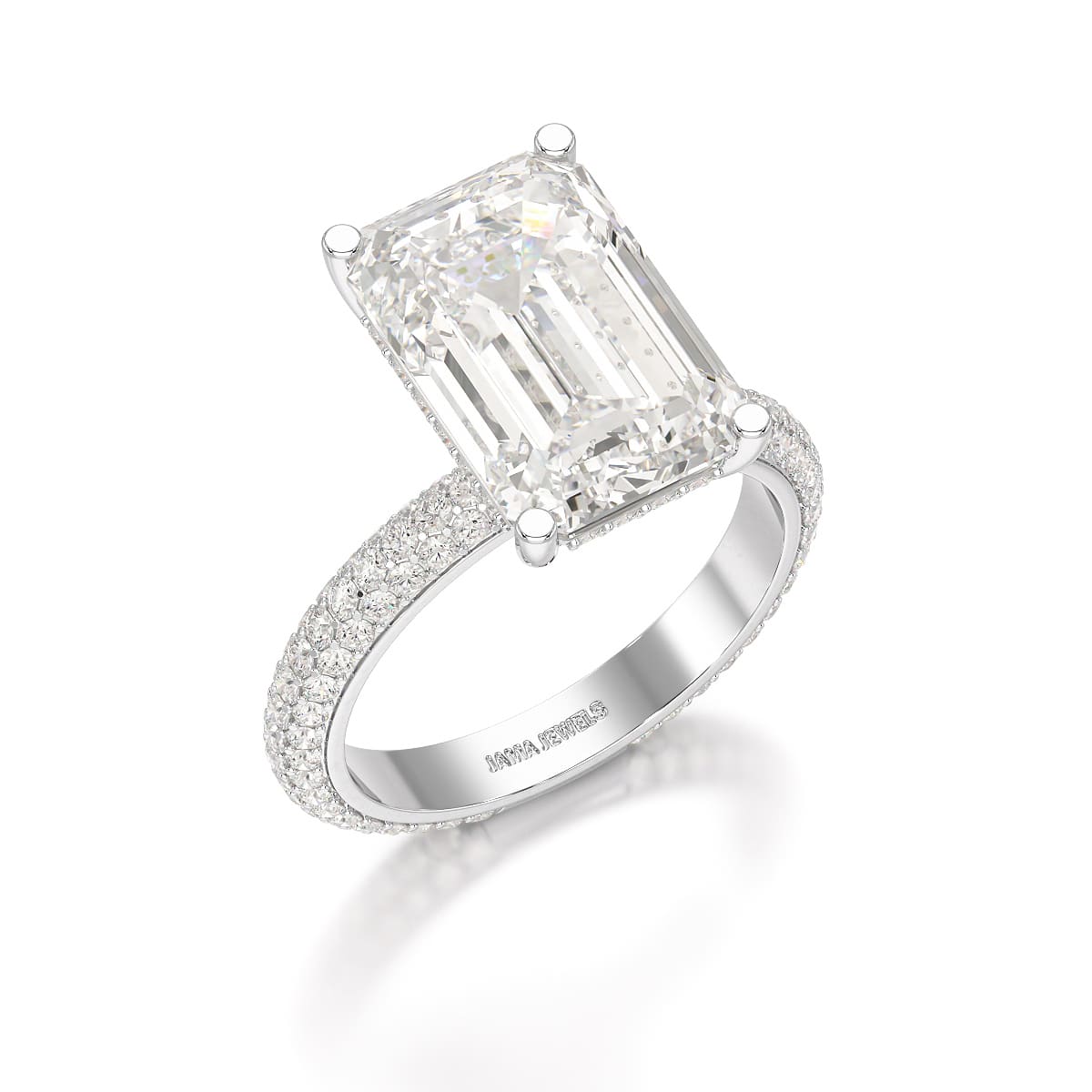 6.86 CT Emerald Cut Solitaire Lab Diamond Ring