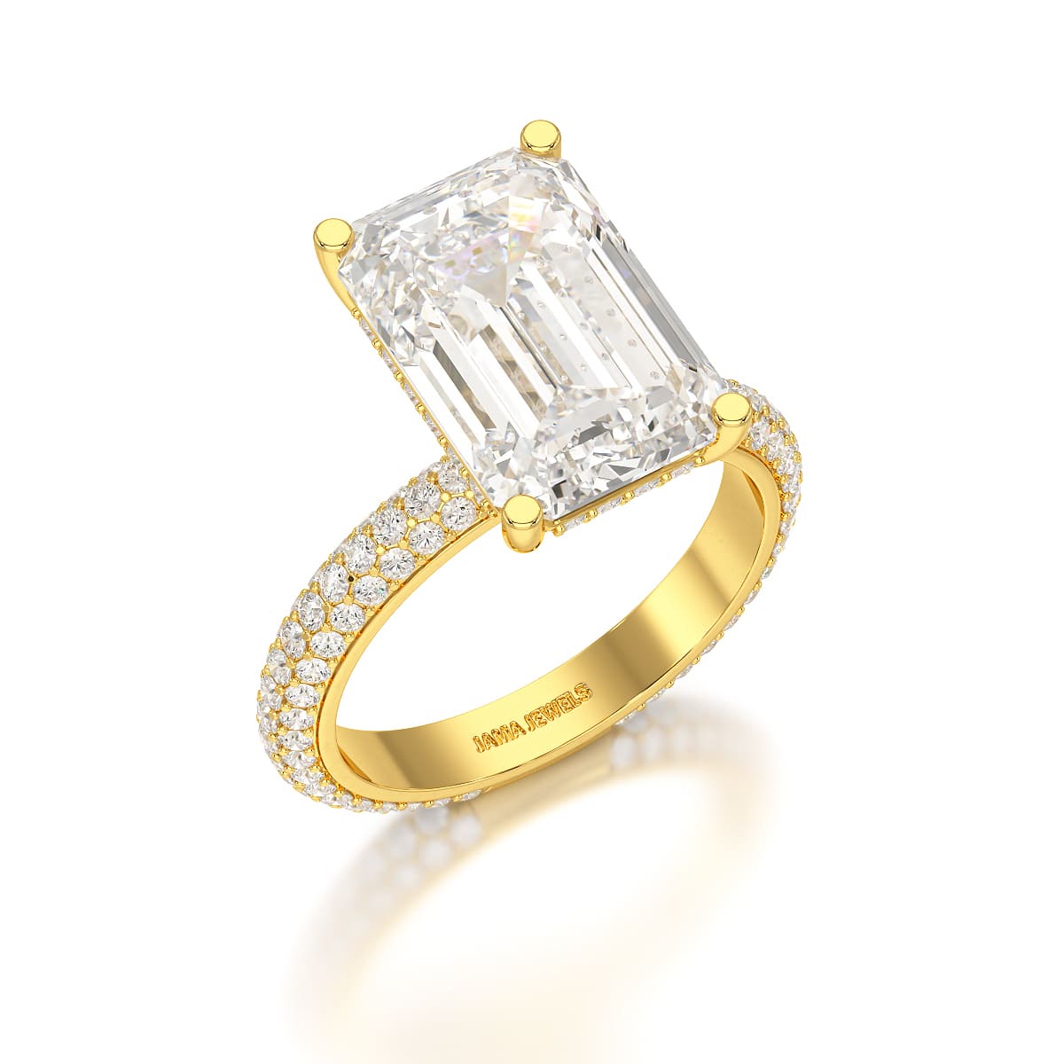 6.86 CT Emerald Cut Solitaire Lab Diamond Ring