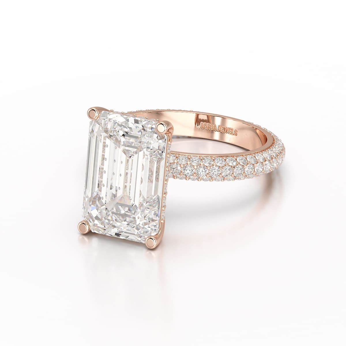 6.86 CT Emerald Cut Solitaire Lab Diamond Ring