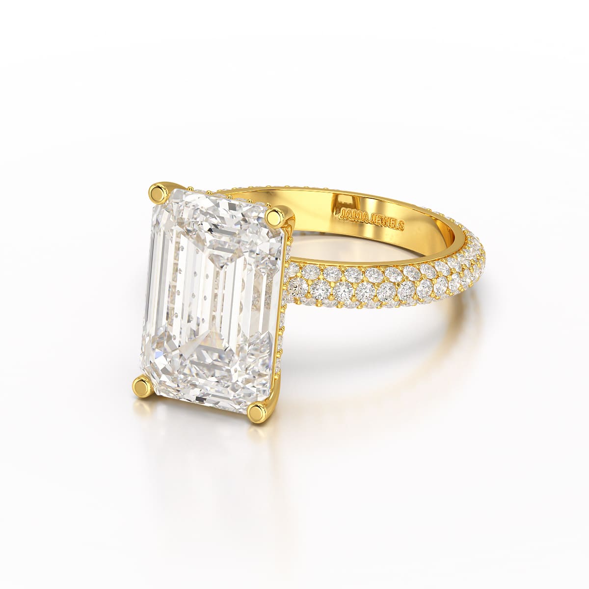 6.86 CT Emerald Cut Solitaire Lab Diamond Ring