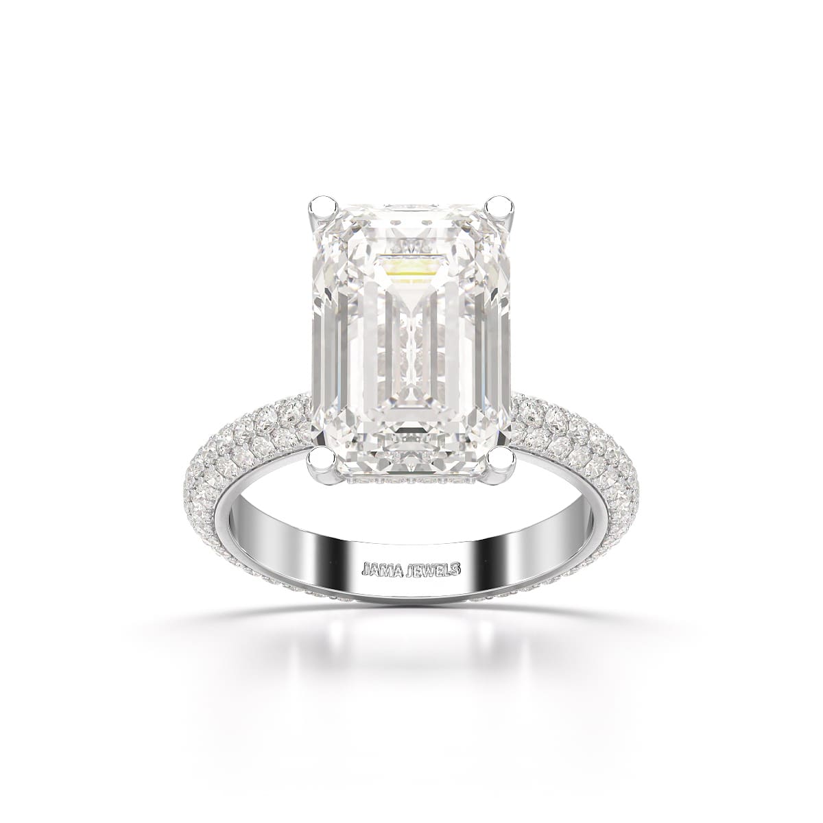 6.86 CT Emerald Cut Solitaire Lab Diamond Ring