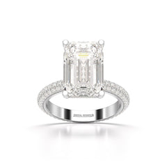 6.86 CT Emerald Cut Solitaire Lab Diamond Ring