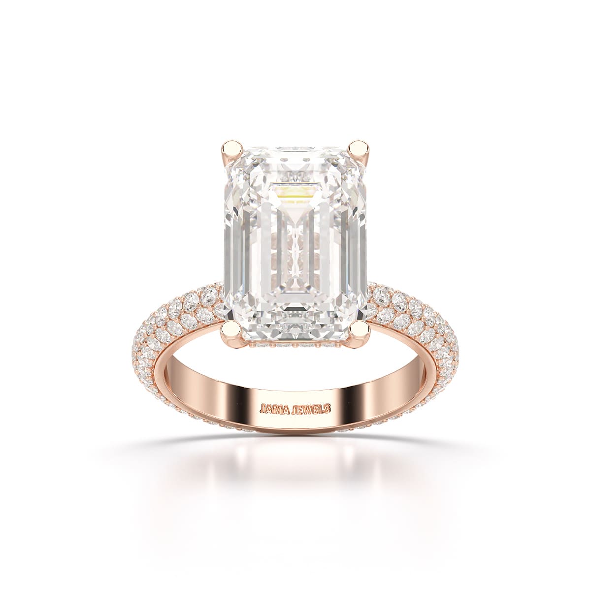 6.86 CT Emerald Cut Solitaire Lab Diamond Ring