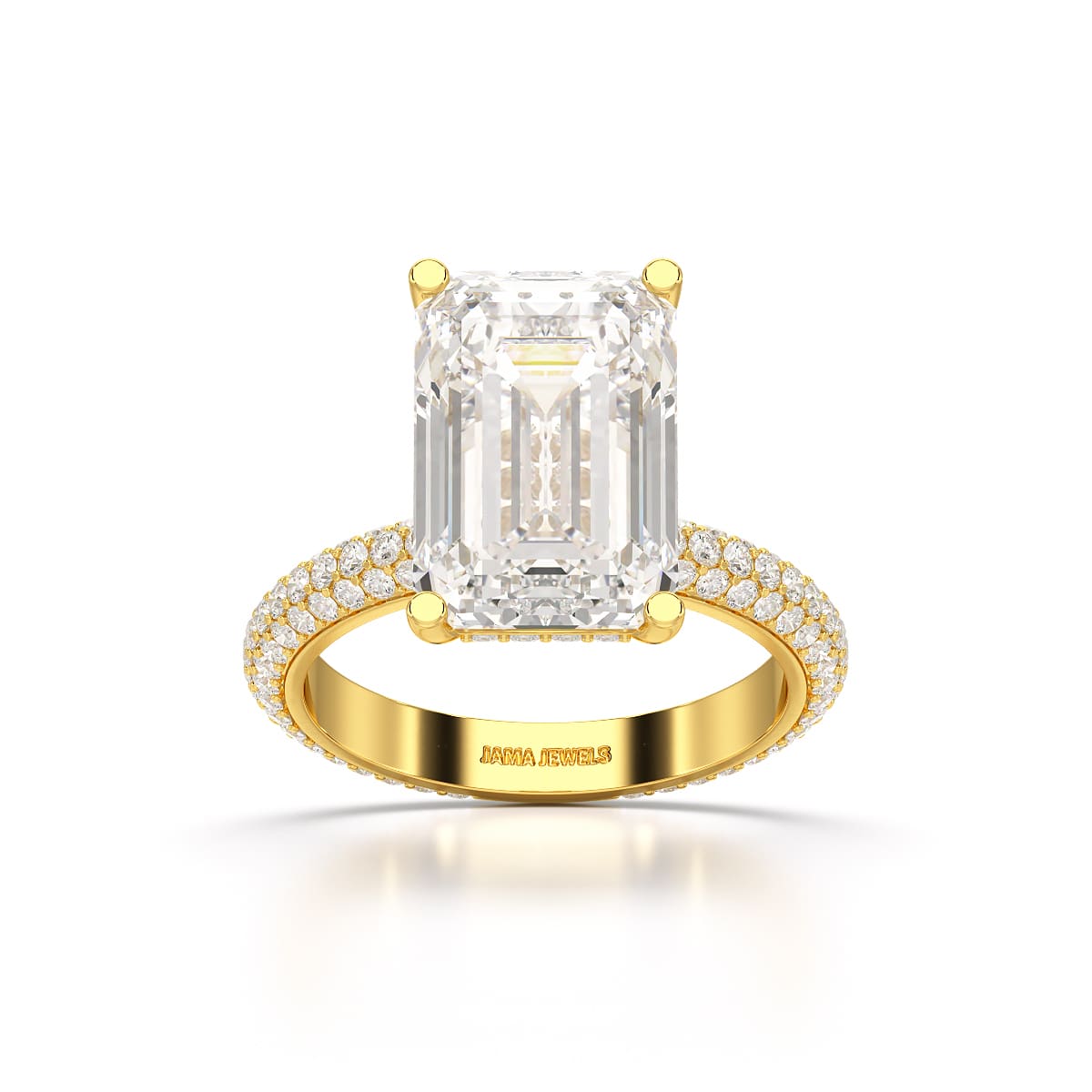 6.86 CT Emerald Cut Solitaire Lab Diamond Ring