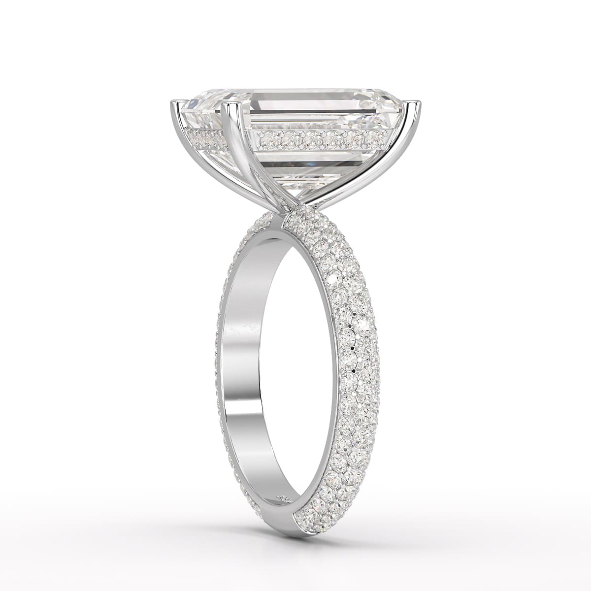 6.86 CT Emerald Cut Solitaire Lab Diamond Ring