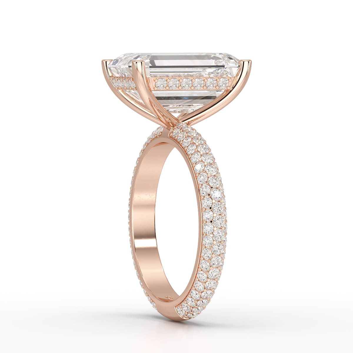 6.86 CT Emerald Cut Solitaire Lab Diamond Ring