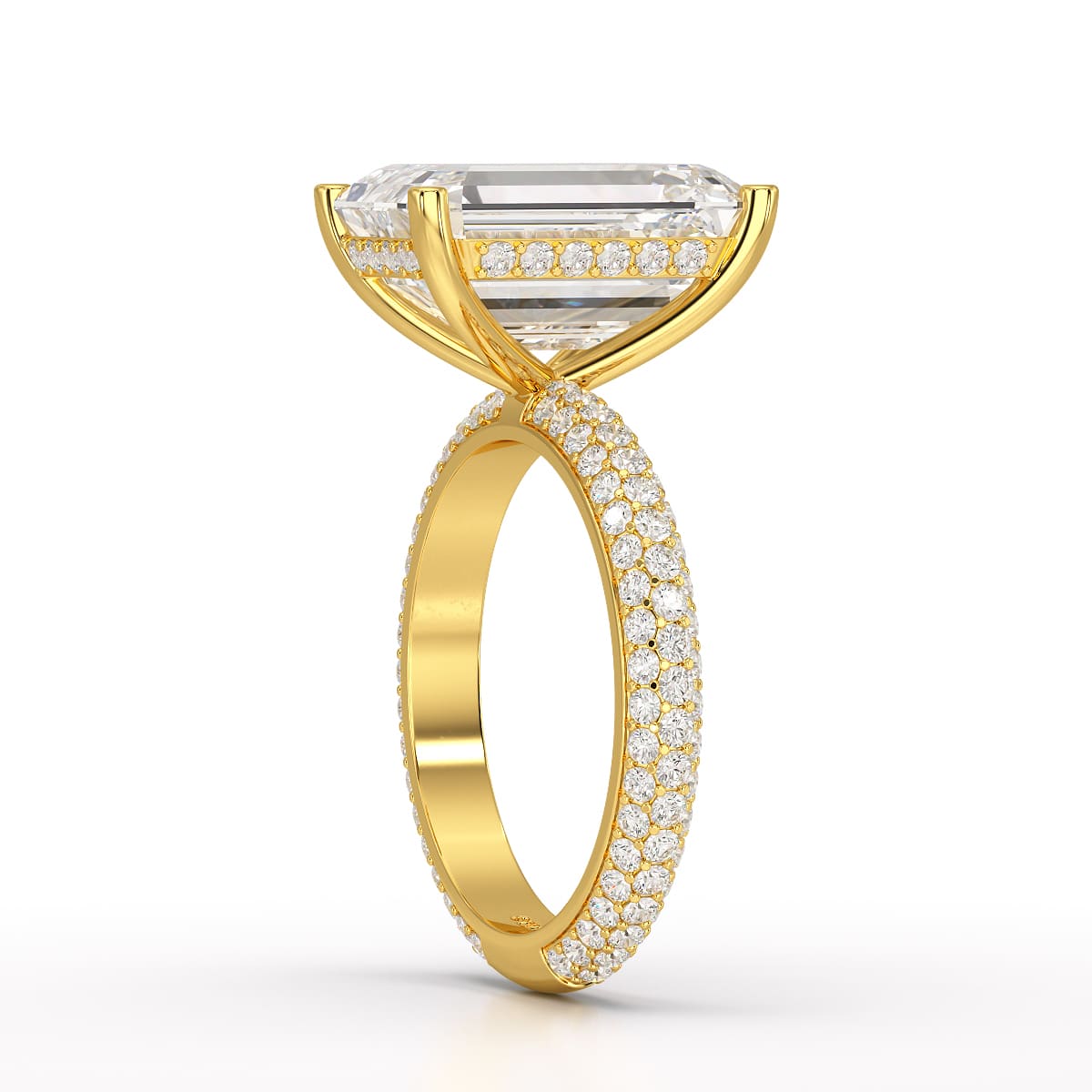 6.86 CT Emerald Cut Solitaire Lab Diamond Ring