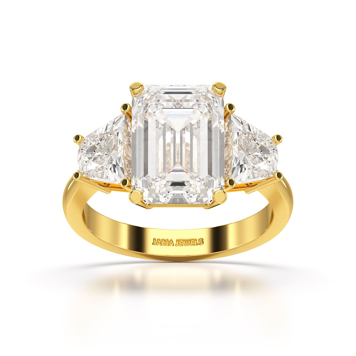 6 CT Lab Diamond Emerald Cut Three Stone Ring