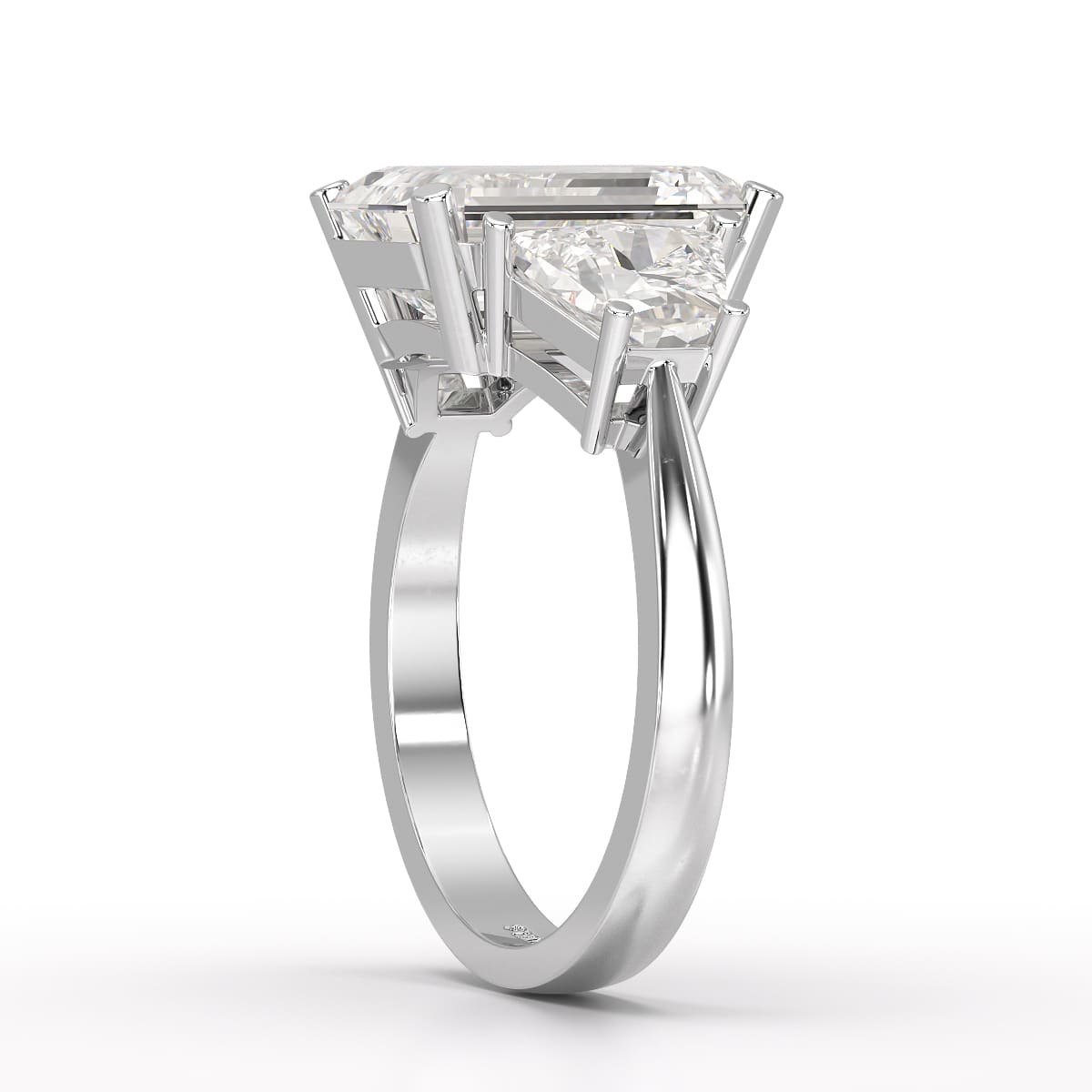 6 CT Lab Diamond Emerald Cut Three Stone Ring