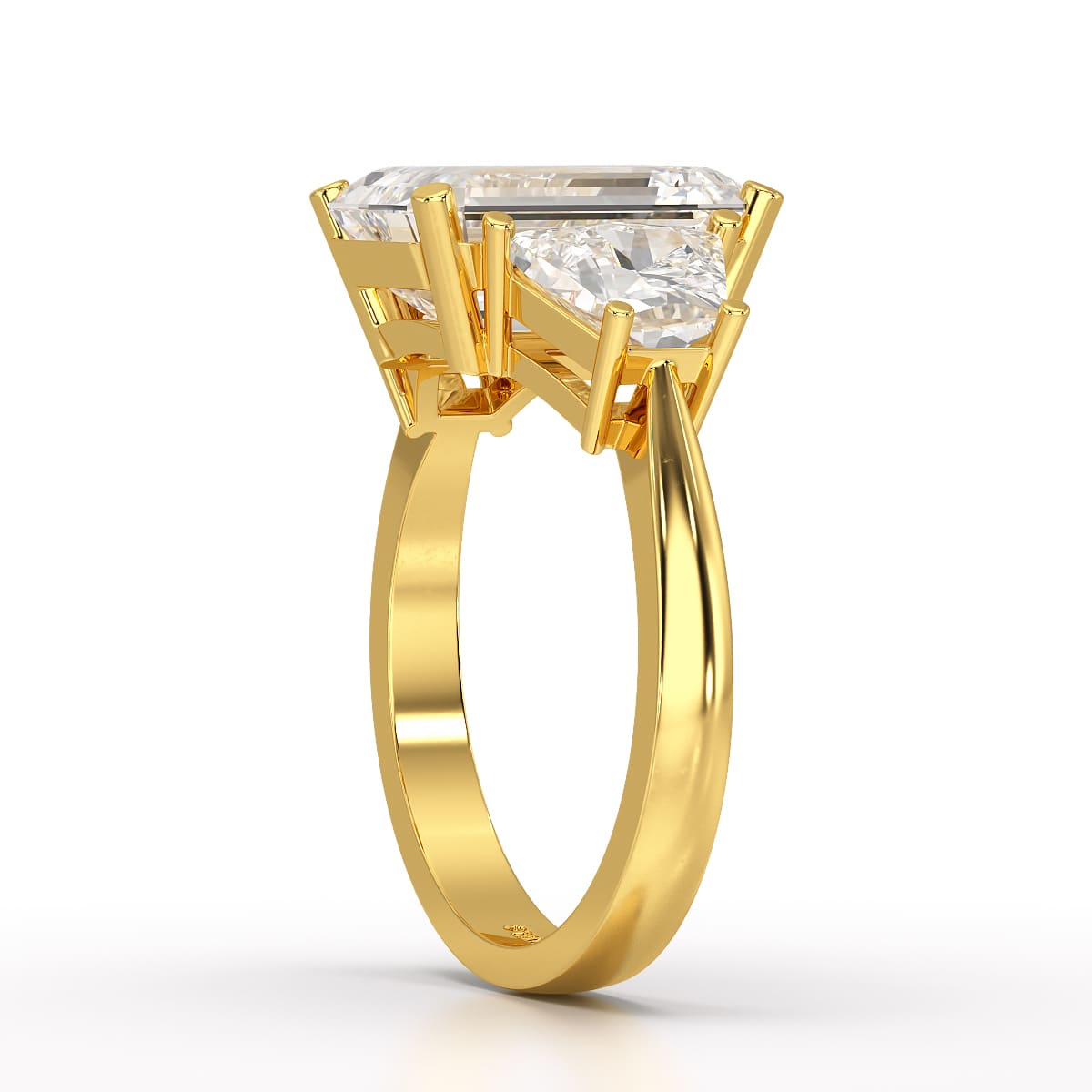6 CT Lab Diamond Emerald Cut Three Stone Ring