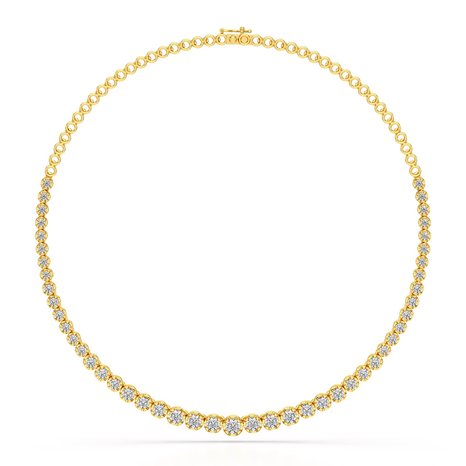 7.6 Carat Lab Diamond Round Riviere Necklace