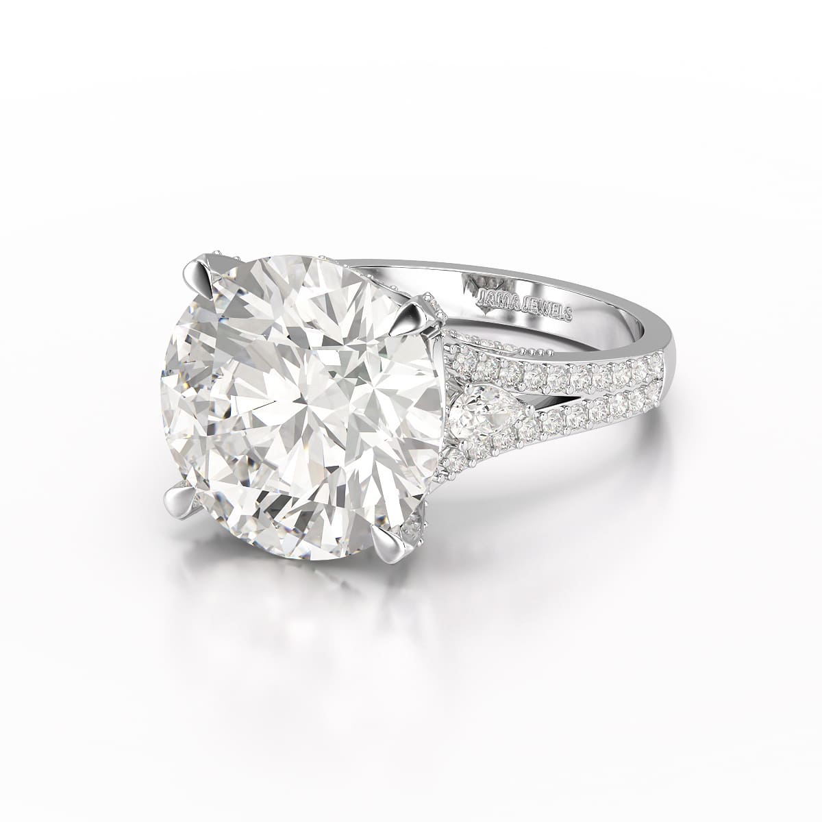9.29 CT Halo Pave Lab Diamond Engagement Ring