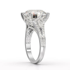 9.29 CT Halo Pave Lab Diamond Engagement Ring