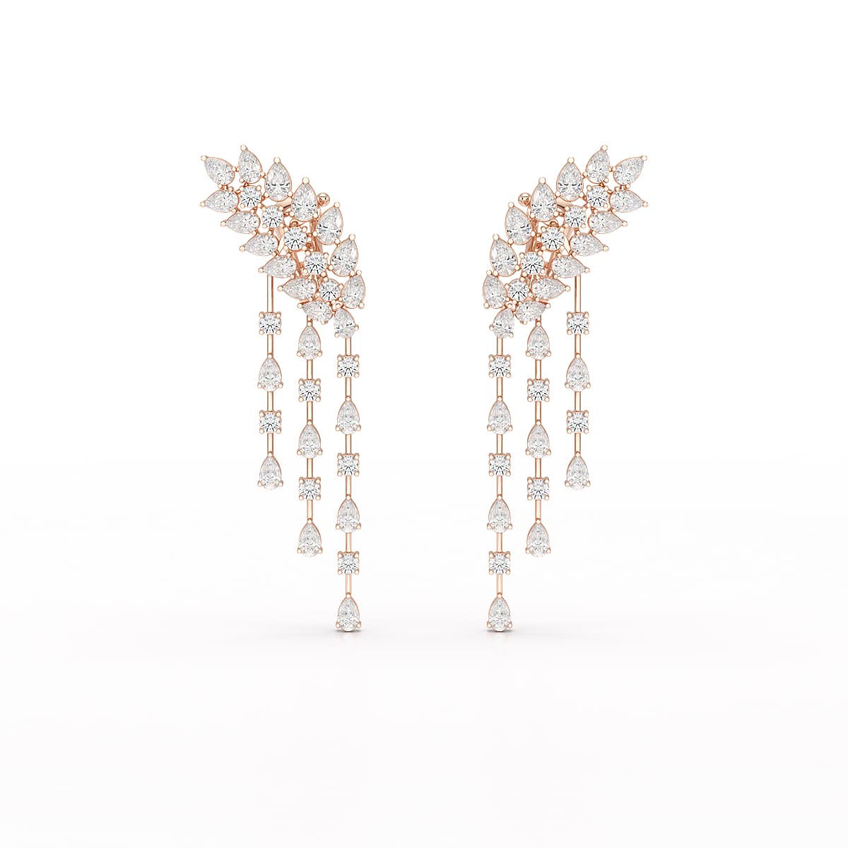 9 CT Pear Cut Lab Diamond Dangle Drop Earring