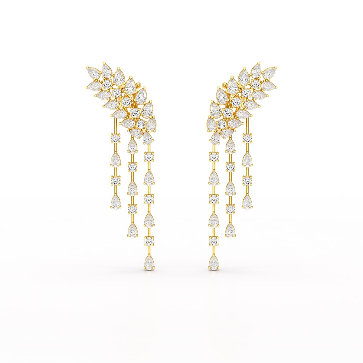 9 CT Pear Cut Lab Diamond Dangle Drop Earring