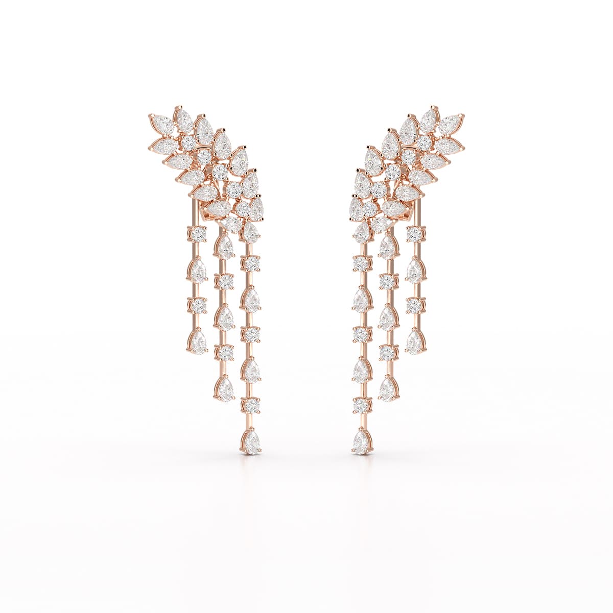 9 CT Pear Cut Lab Diamond Dangle Drop Earring