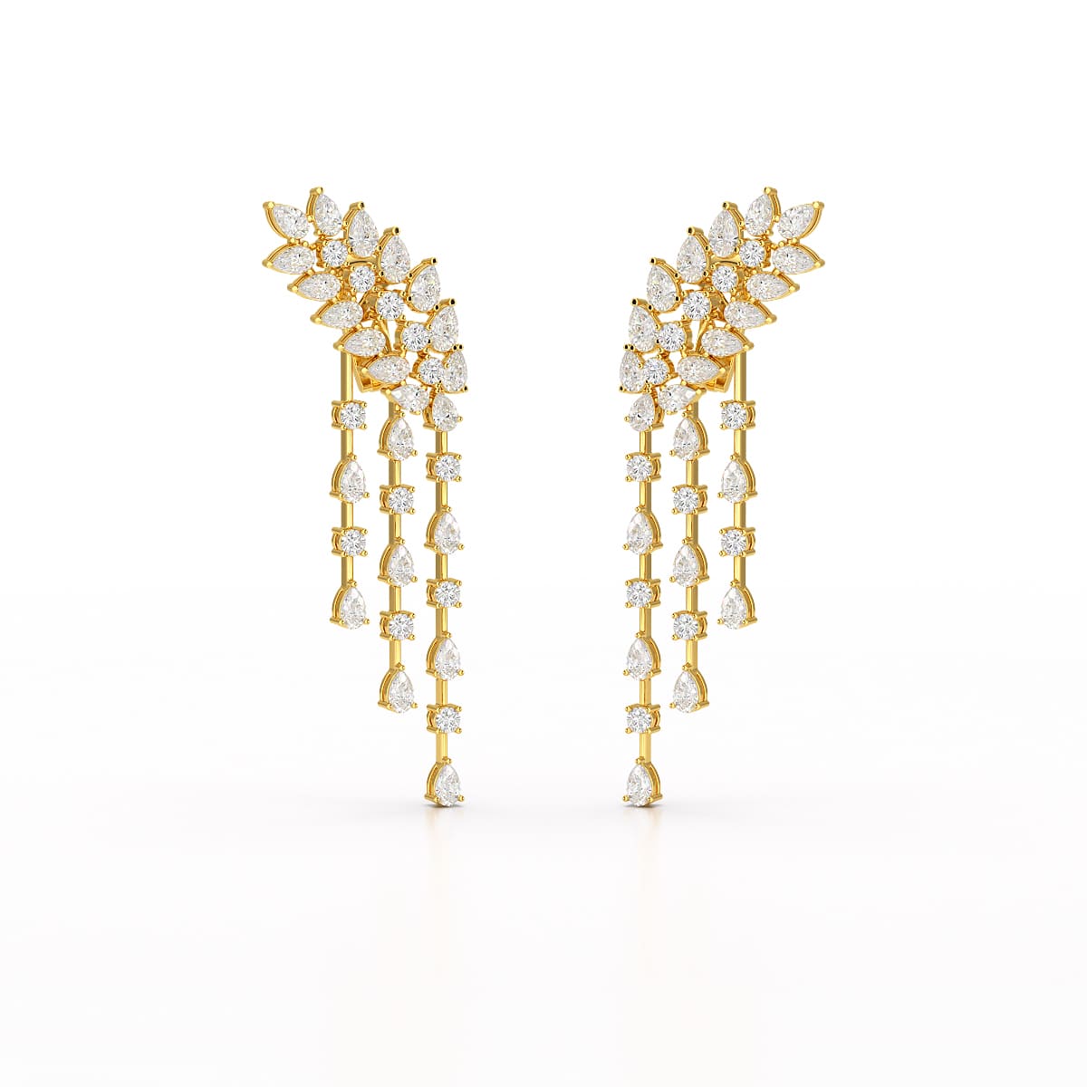 9 CT Pear Cut Lab Diamond Dangle Drop Earring