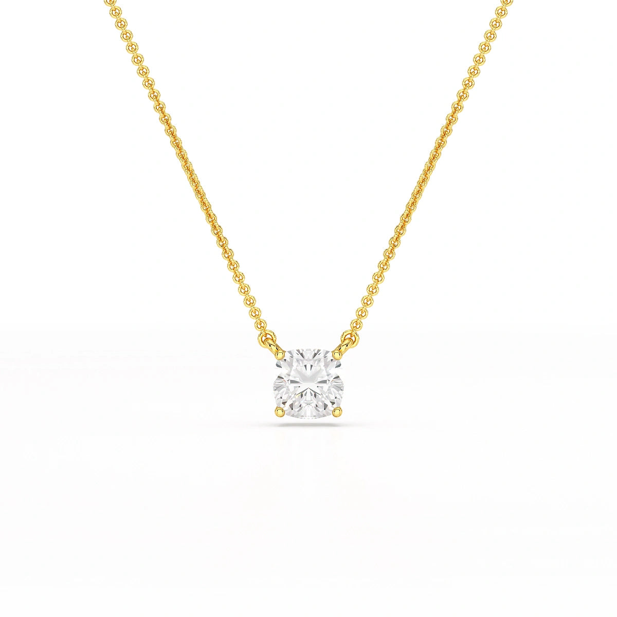 1 CT Cushion Solitaire Lab Grown Diamond Pendant