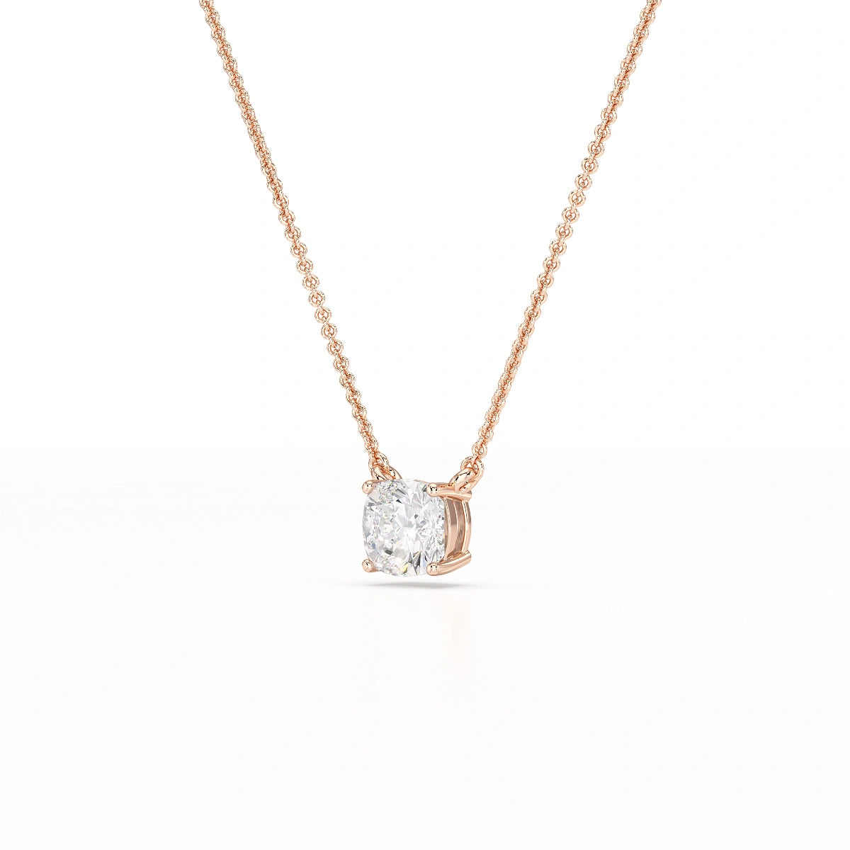 1 CT Cushion Solitaire Lab Grown Diamond Pendant